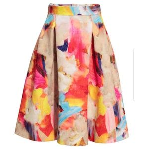 NWOT | H&M Watercolor Midi Skirt